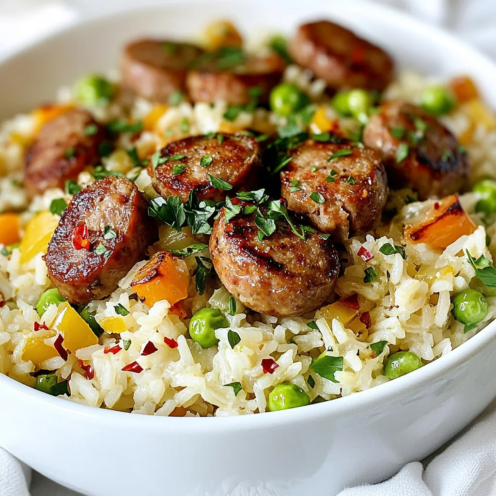 One Pot Sausage and Rice Gourmet Comfort Meal