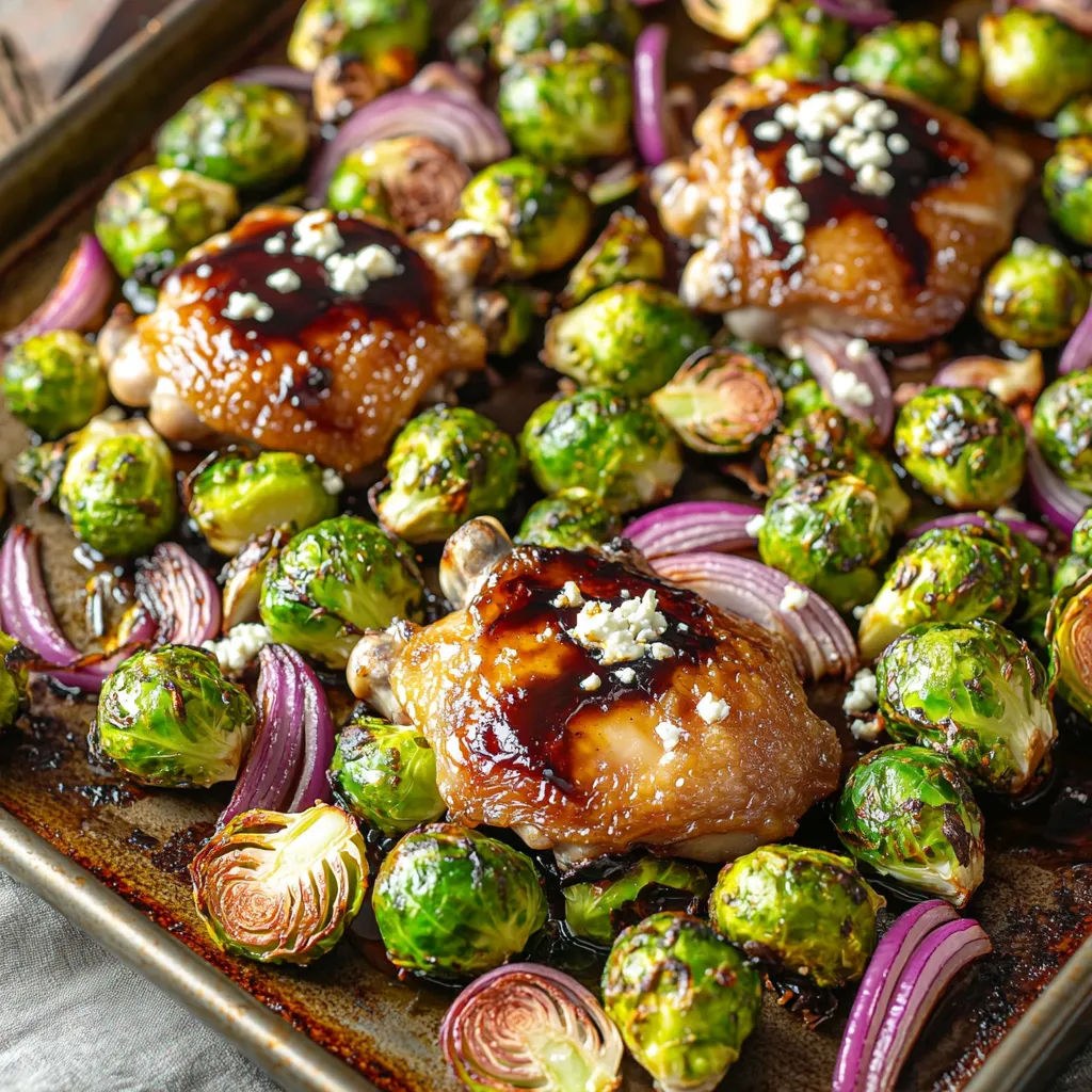 Sheet-Pan Balsamic Chicken &#038; Brussels Sprouts Delight