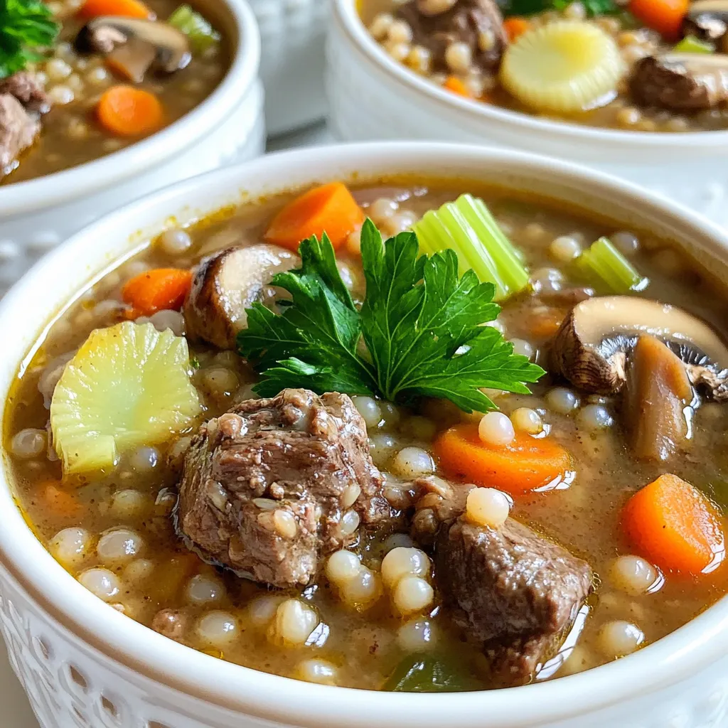 Slow Cooker Beef Barley Mushroom Soup Comforting Delight