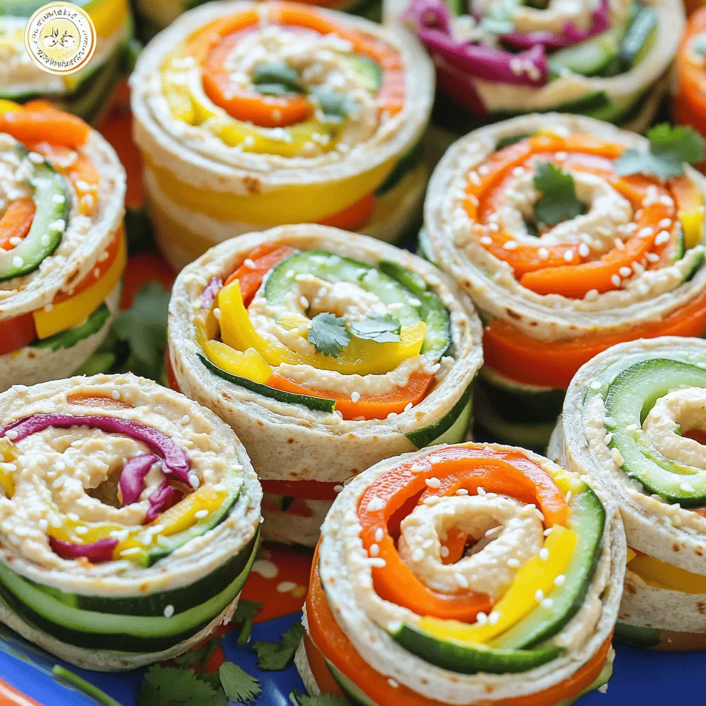Rainbow Veggie Pinwheels Colorful and Healthy Snack