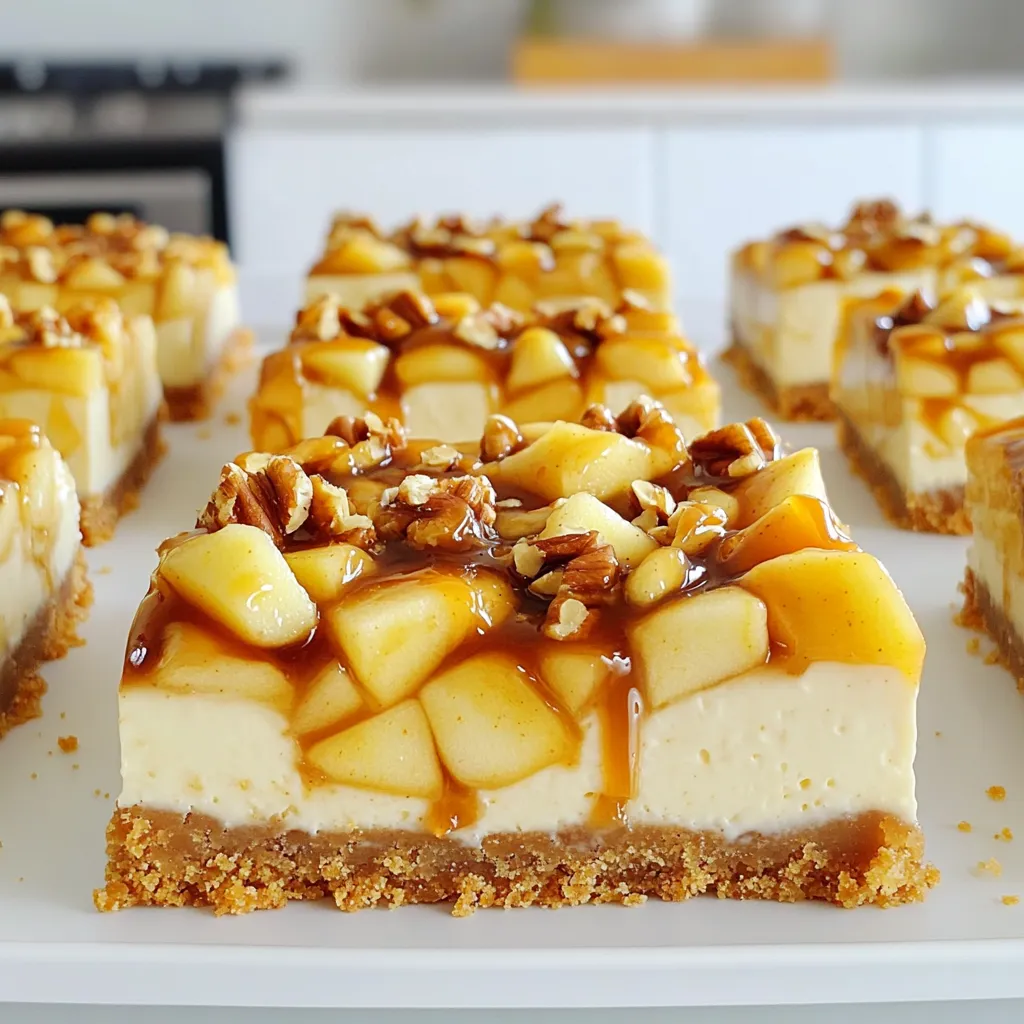 Caramel Apple Cheesecake Bars Irresistible Fall Treat