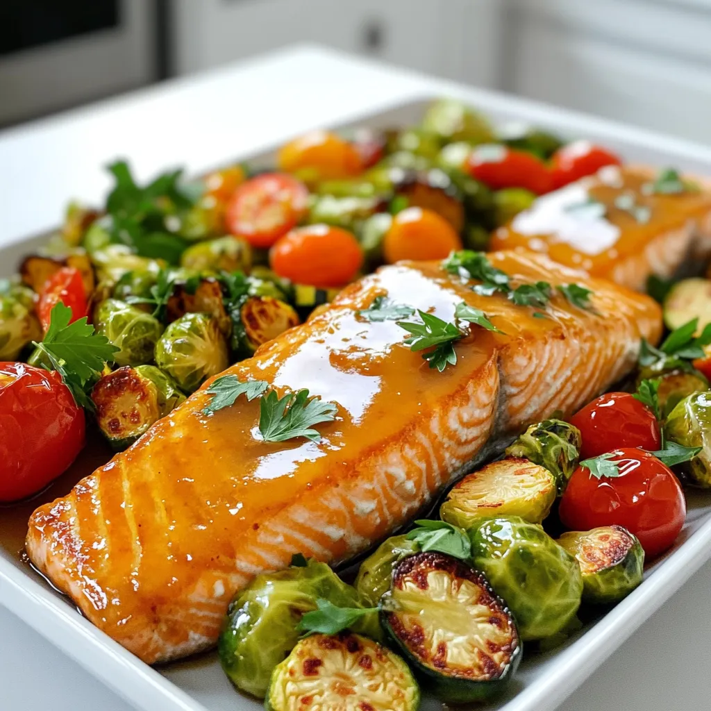 Maple Glazed Salmon and Veggies Sheet Pan Delight