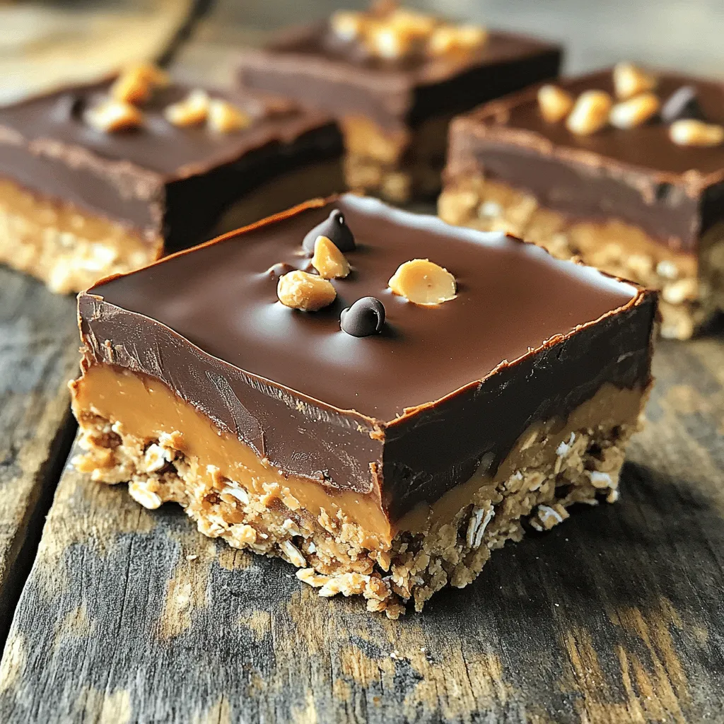 No-Bake Chocolate Peanut Butter Oat Bars Simple Treat