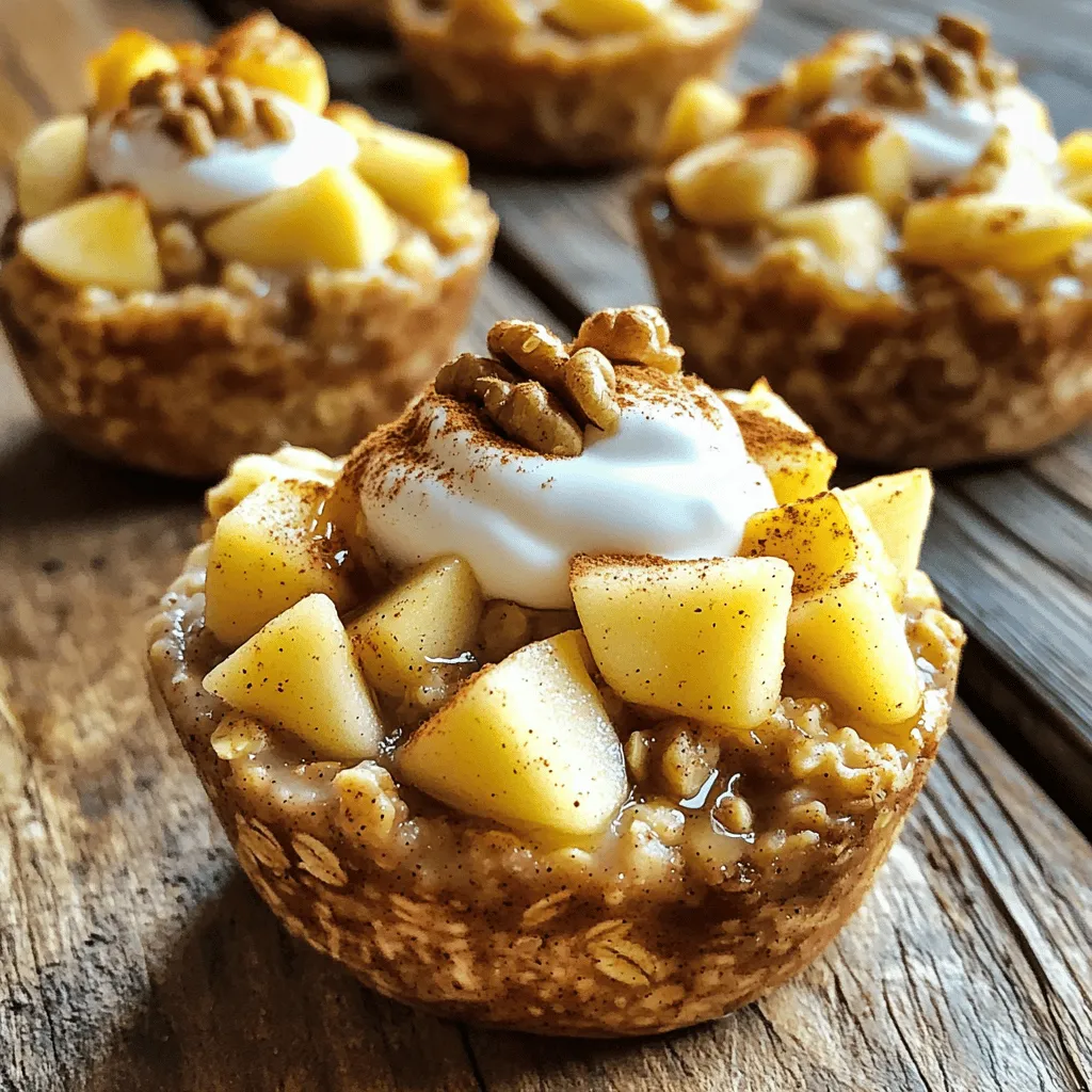 Cinnamon Apple Baked Oatmeal Cups Healthy Breakfast Treat