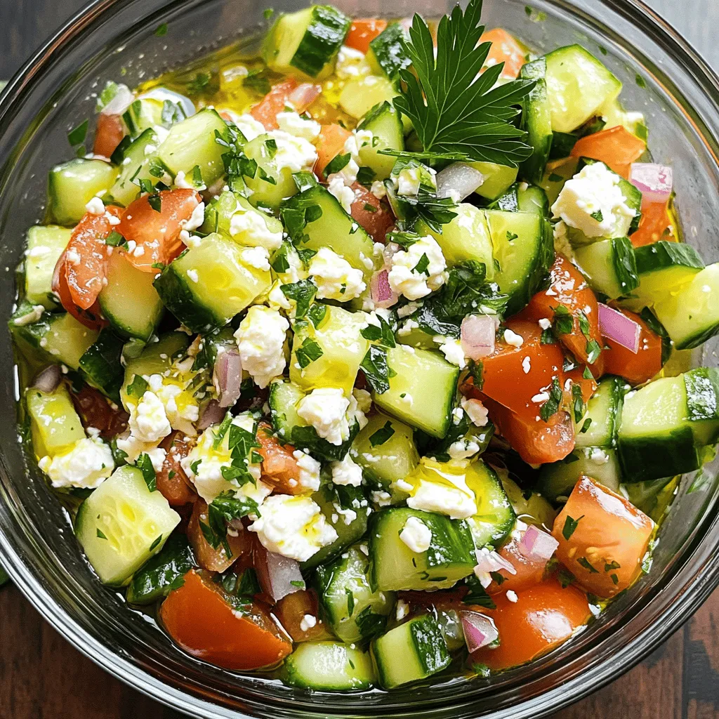 Cucumber Tomato Feta Salad Fresh and Flavorful Mix