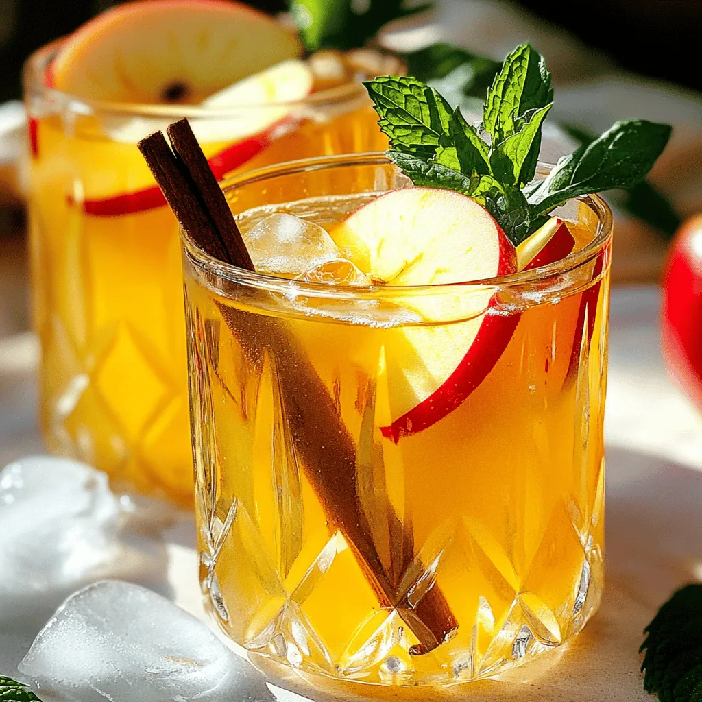 Sparkling Apple Cider Mocktail Refreshing Party Drink