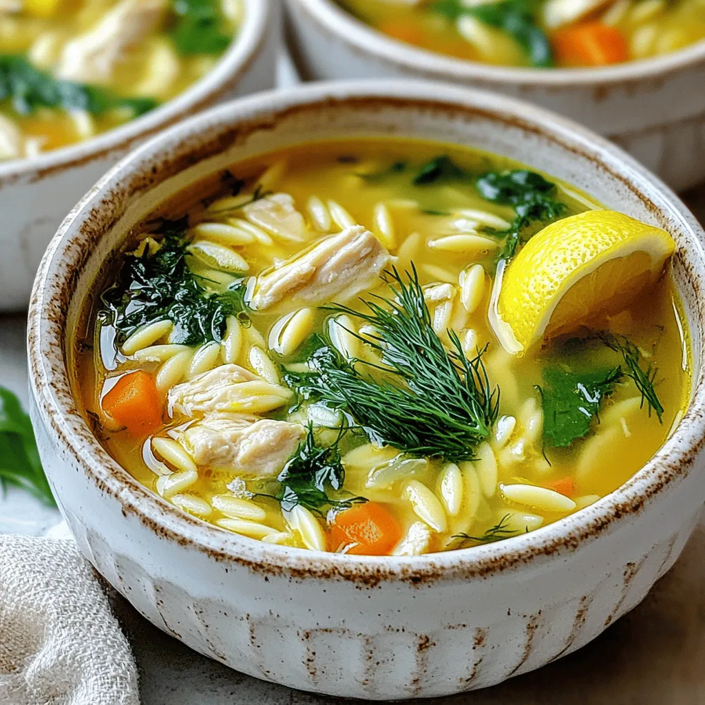 Greek Lemon Chicken Soup Avgolemono Comfort Dish