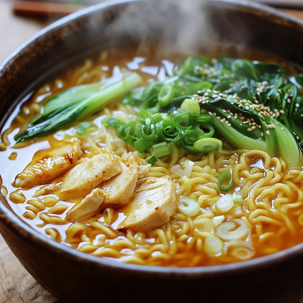 Minute Spicy Garlic Chicken Ramen Flavorful Delight