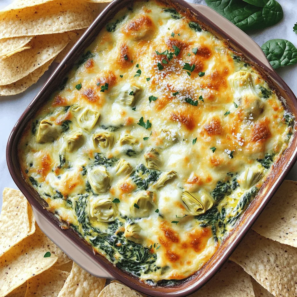 Creamy Spinach Artichoke Dip Deliciously Cheesy Dish