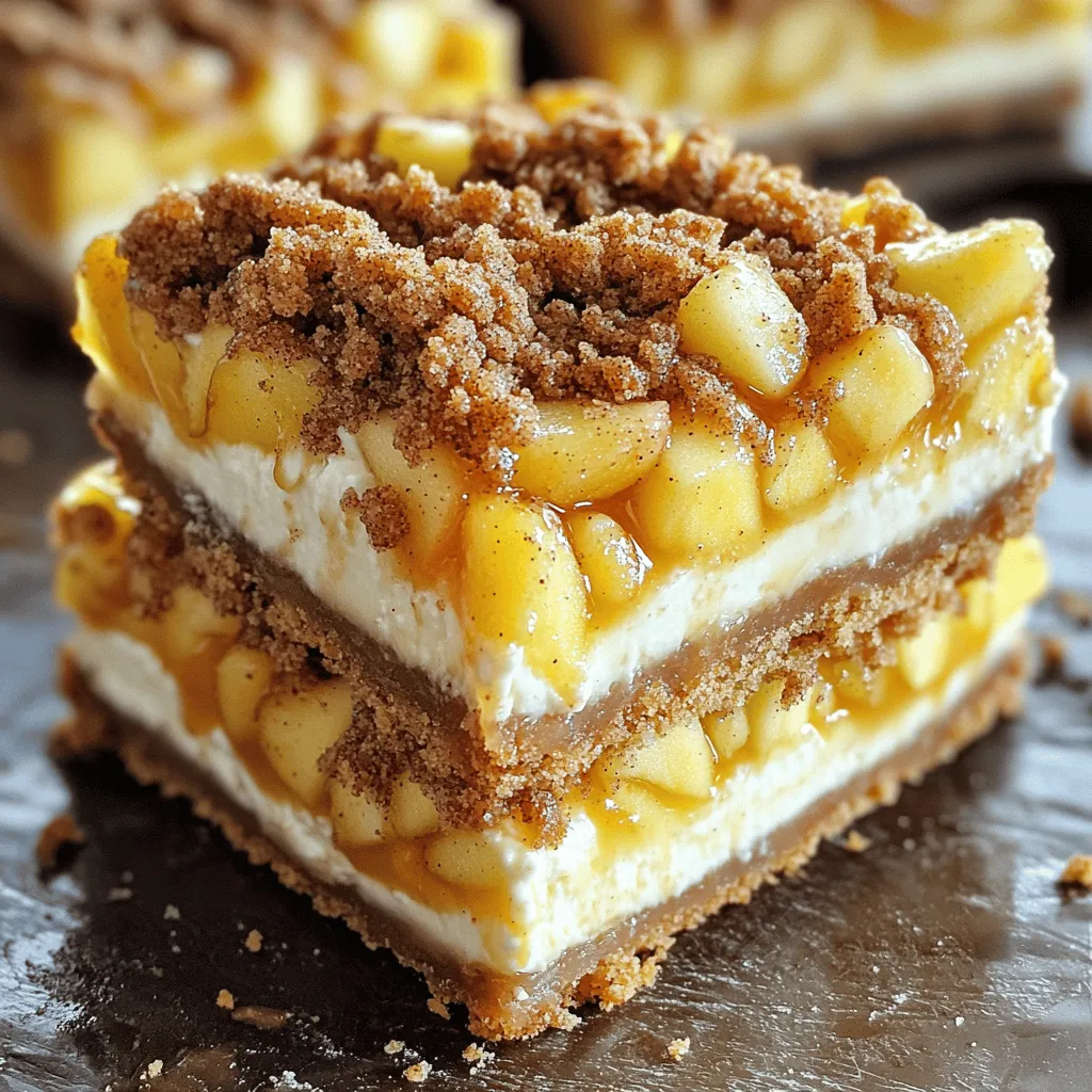 Caramel Apple Streusel Cheesecake Bars Delightful Treat