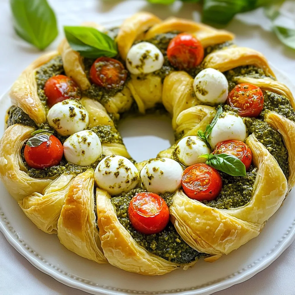 Pesto Mozzarella Christmas Wreath Festive Delight