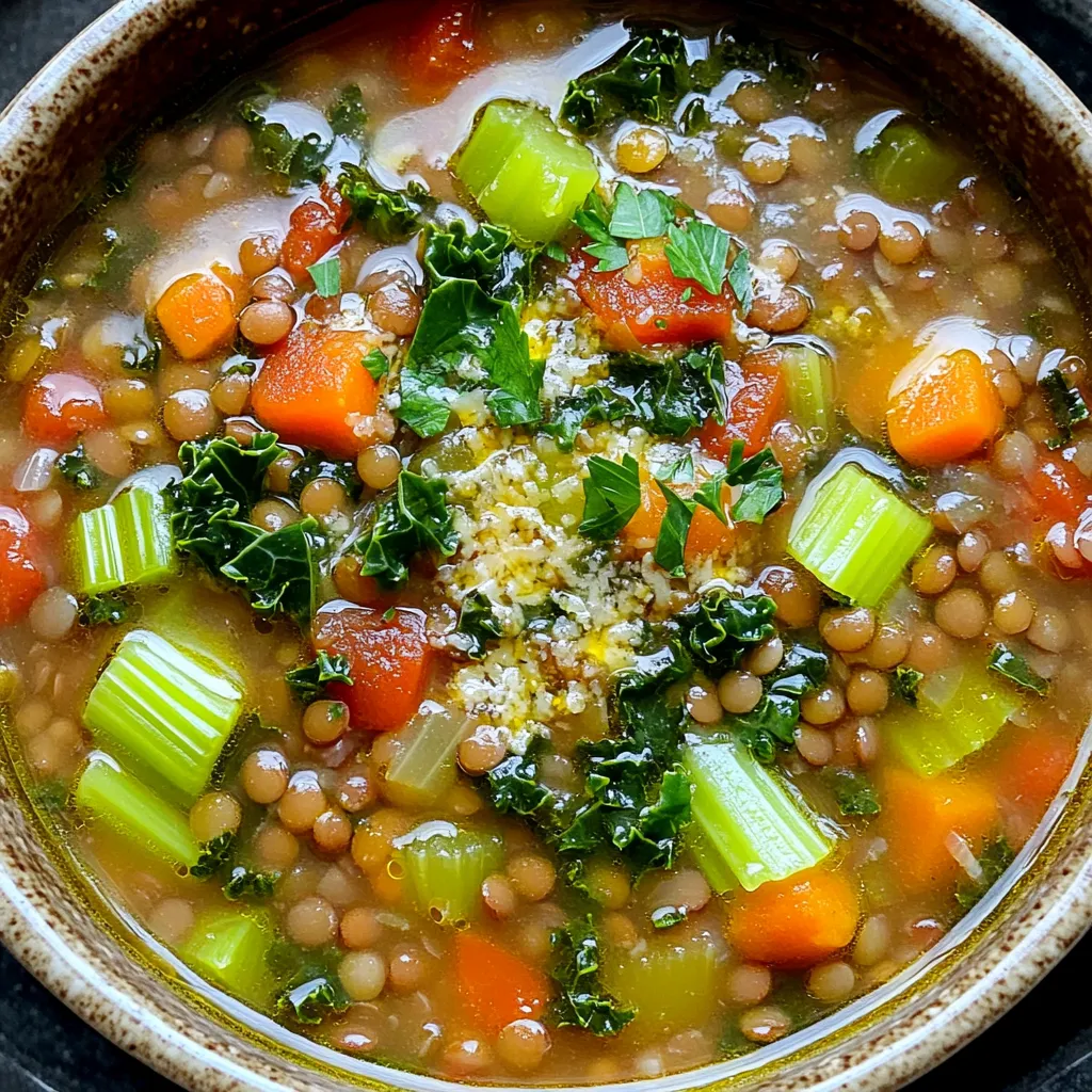 Savory Slow Cooker Tuscan Lentil Soup Recipe
