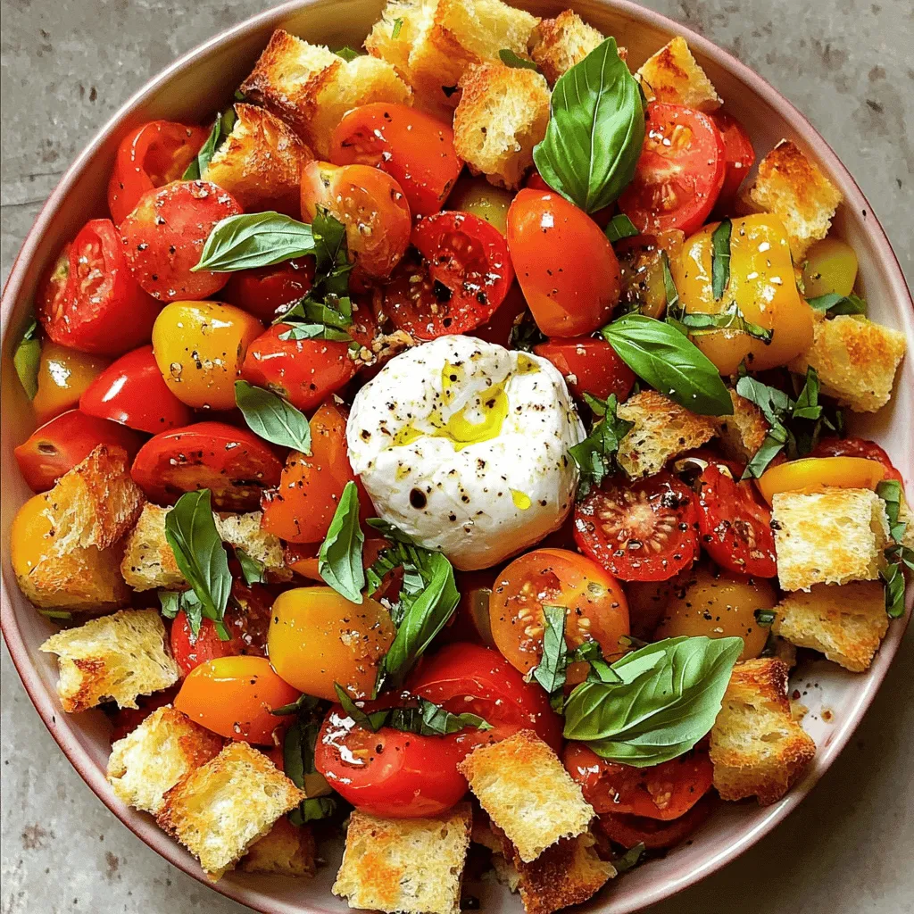 Tomato Burrata Panzanella Salad Fresh and Flavorful