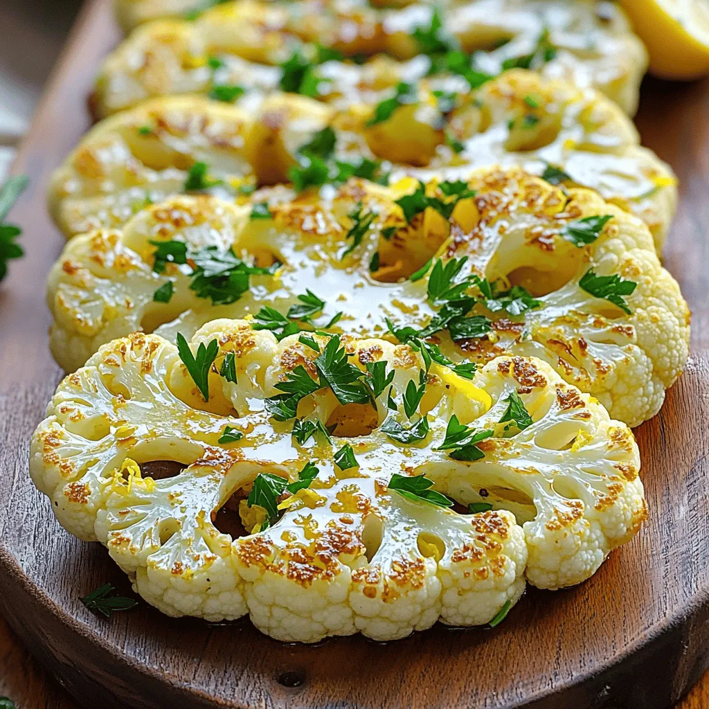 Garlic Lemon Roasted Cauliflower Steaks Delight