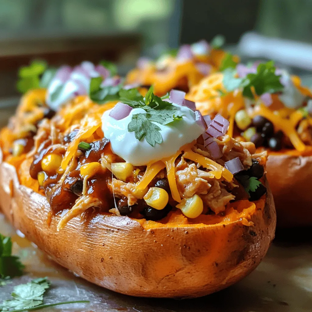 BBQ Chicken Stuffed Sweet Potatoes Flavorful Meal