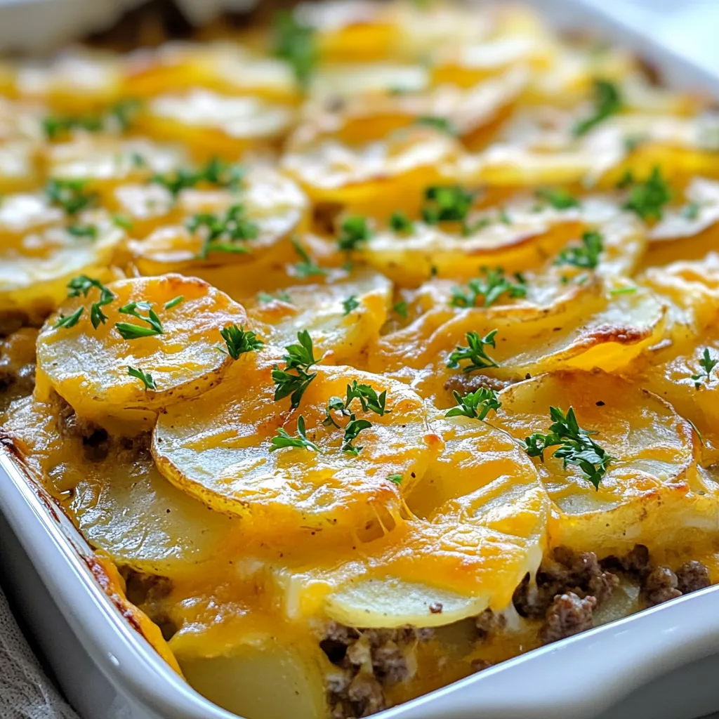 Cheesy Ground Beef Potato Casserole Easy Comfort Meal