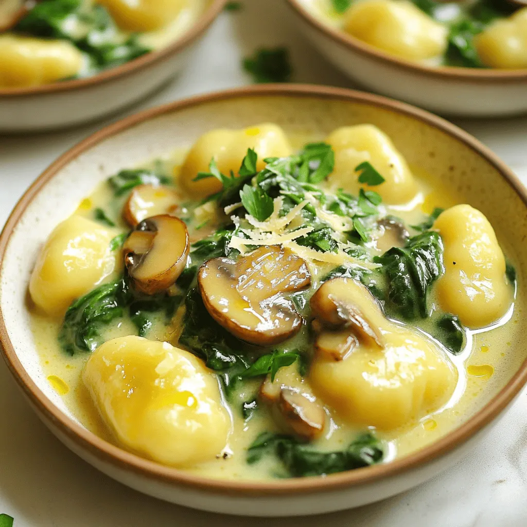 Creamy Spinach Mushroom Gnocchi Delightful Dinner Idea