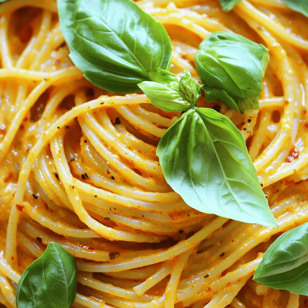Vegan Creamy Roasted Red Pepper Pasta Delight