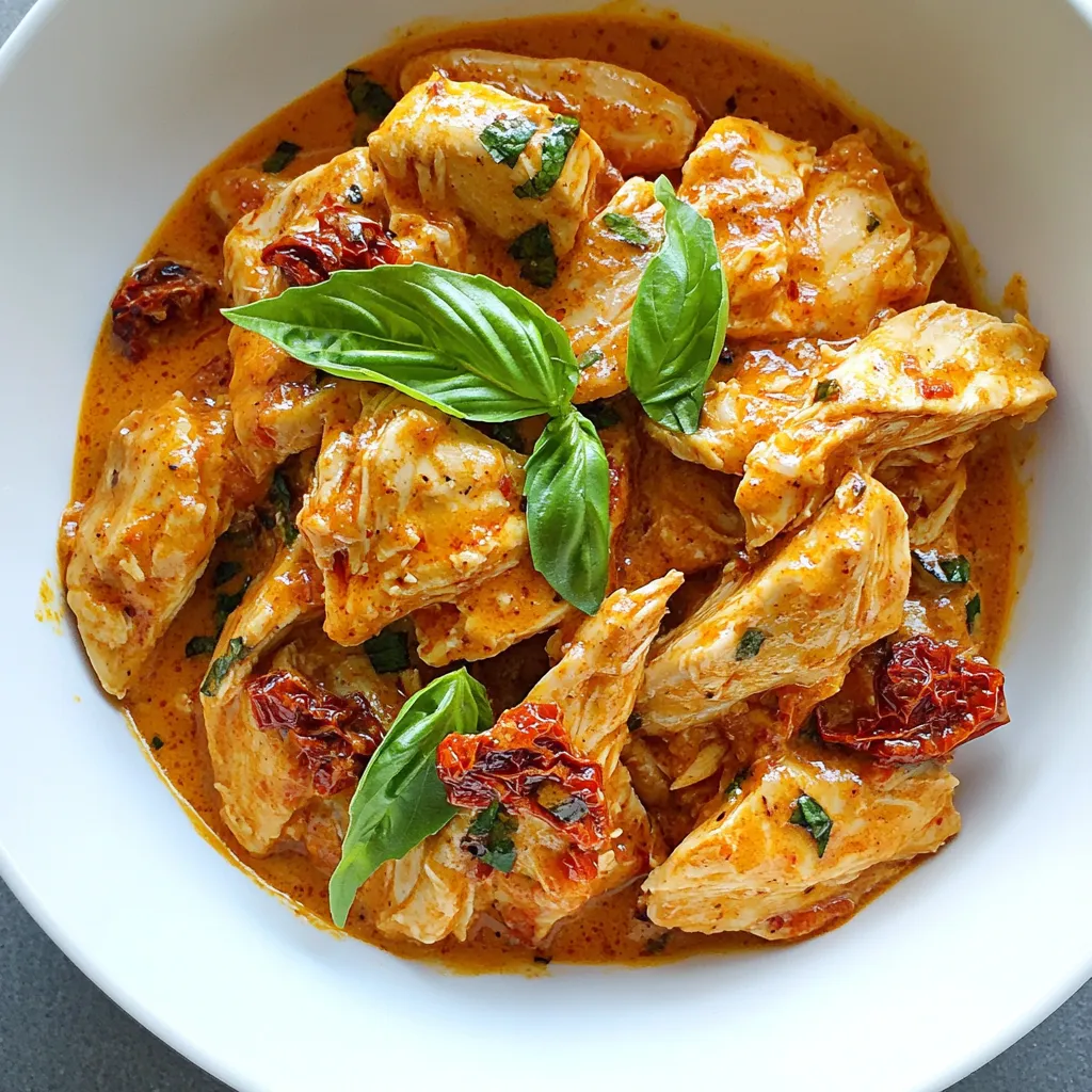 Savory Slow Cooker Sun Dried Tomato Chicken Delight