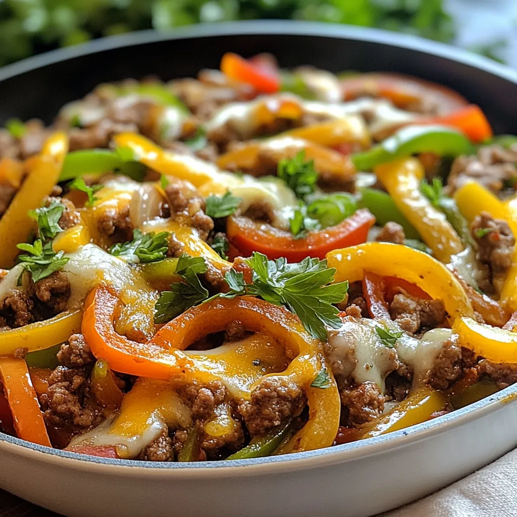 Ground Beef Philly Cheesesteak Skillet Flavor Boost