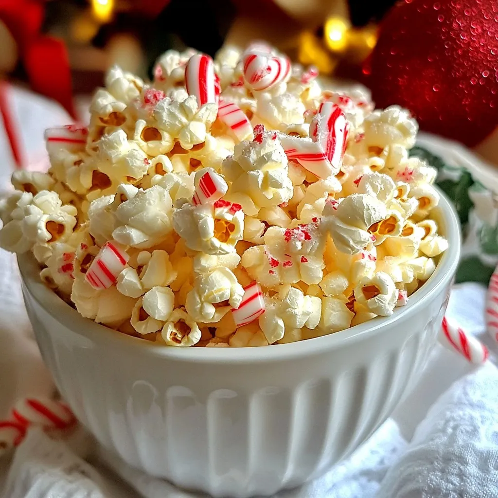 Peppermint White Chocolate Popcorn Festive Treat Idea