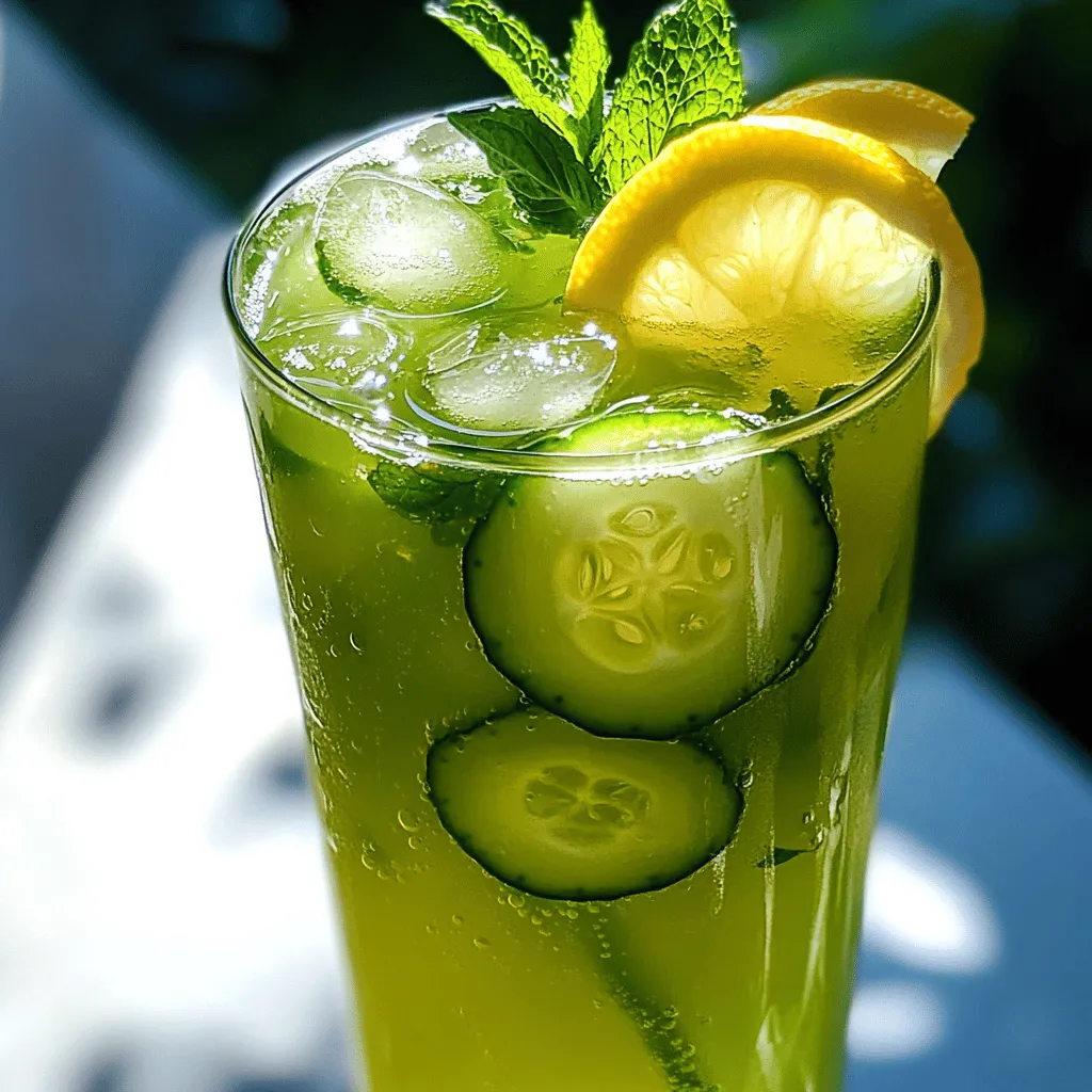 Cucumber Mint Lemonade Refreshing Summer Drink