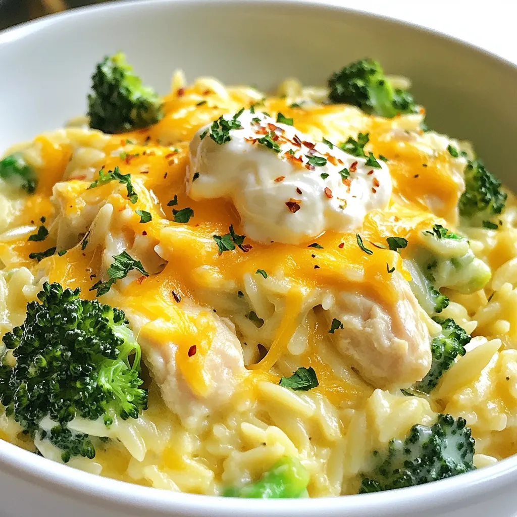 Cheesy Chicken Broccoli Orzo Simple and Tasty Meal