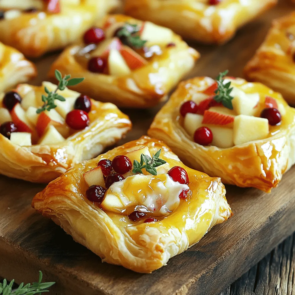 Apple Cranberry Brie Puff Pastry Bites Delight