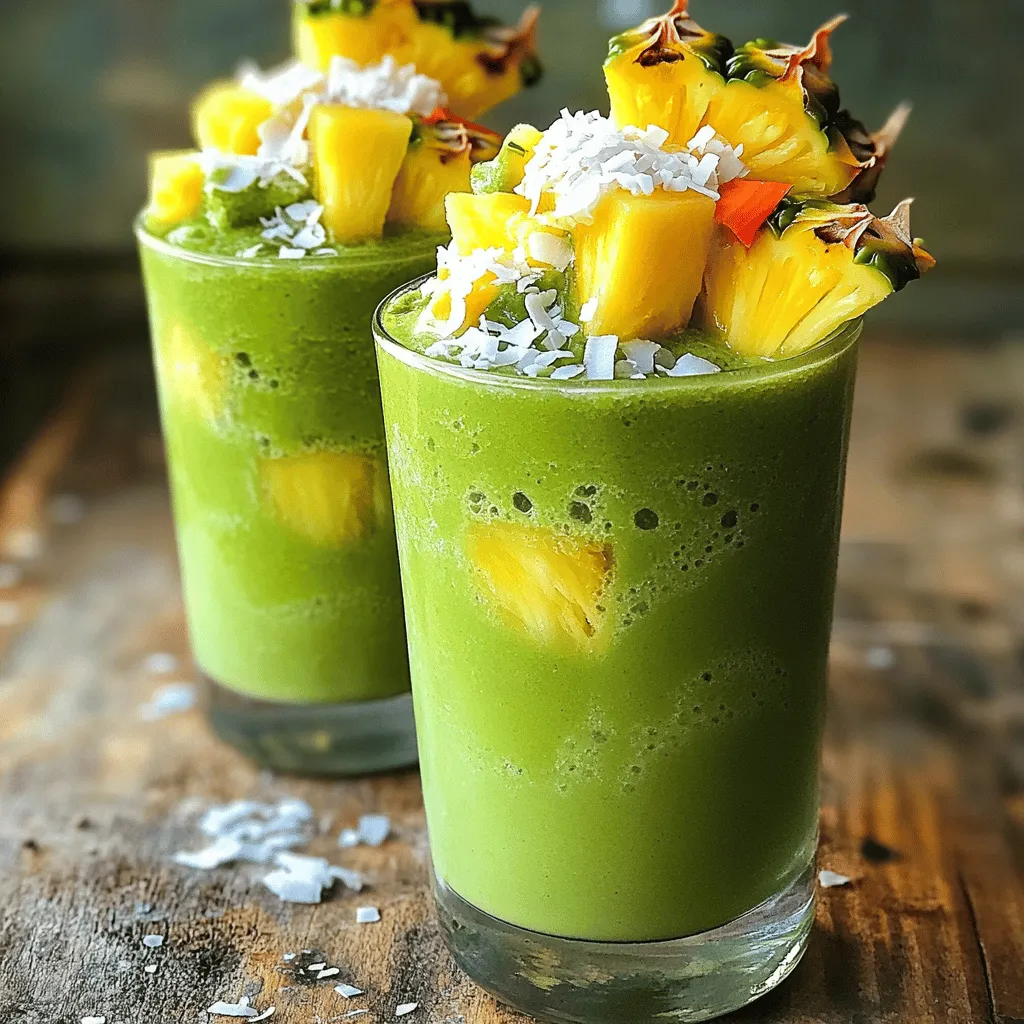 Coconut Pineapple Matcha Freeze Refreshing Summer Treat