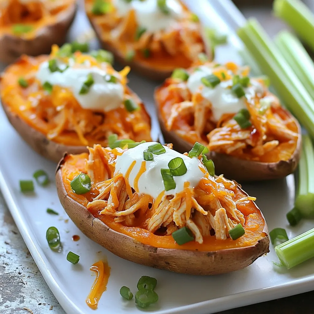 Buffalo Chicken Stuffed Sweet Potatoes Flavorful Delight