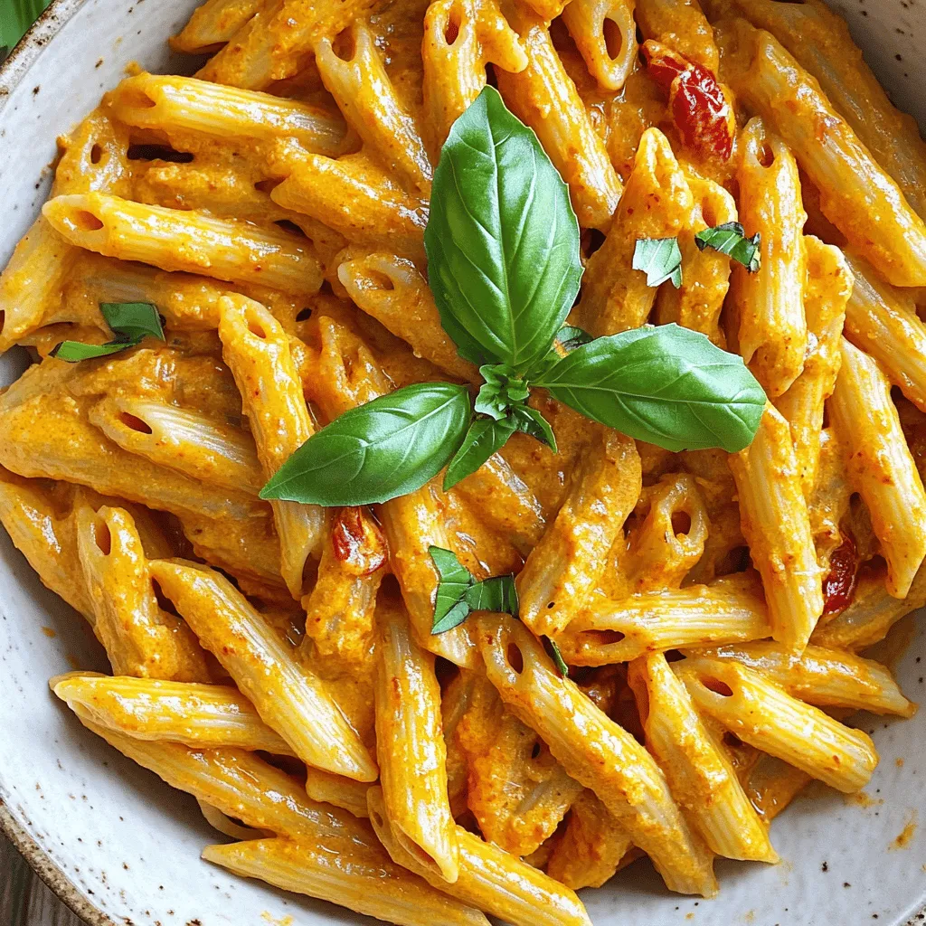 Vegan Creamy Roasted Red Pepper Pasta Delight