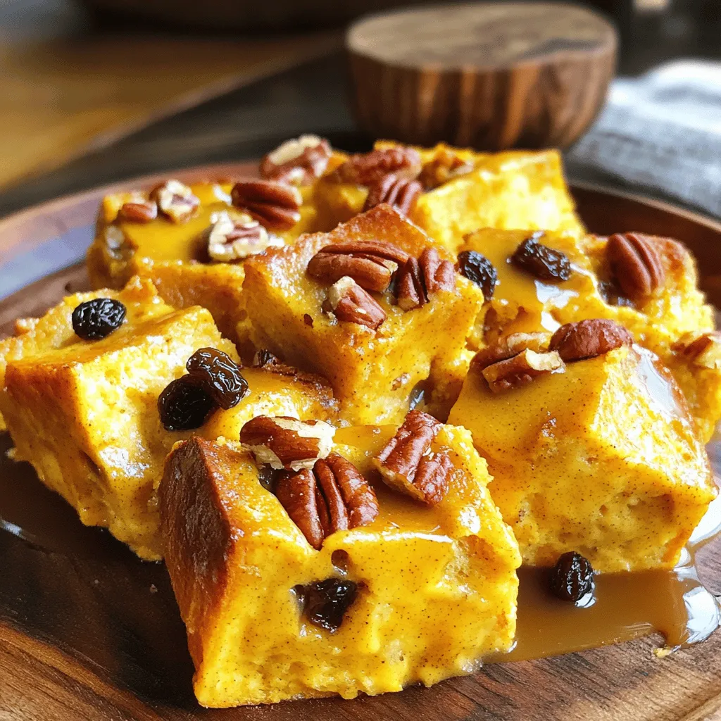 Pumpkin Bread Pudding with Caramel Sauce Delight