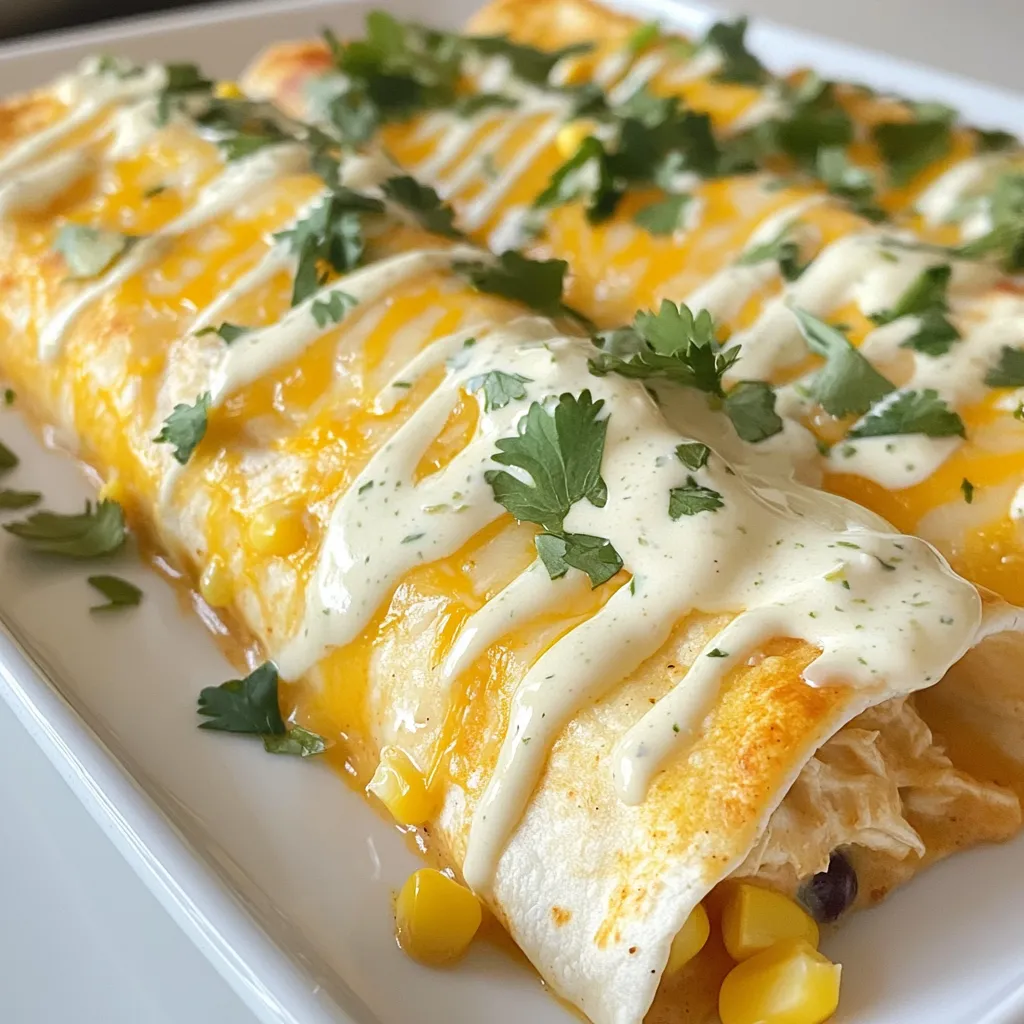 Chicken Enchiladas with White Sauce Easy and Tasty Recipe
