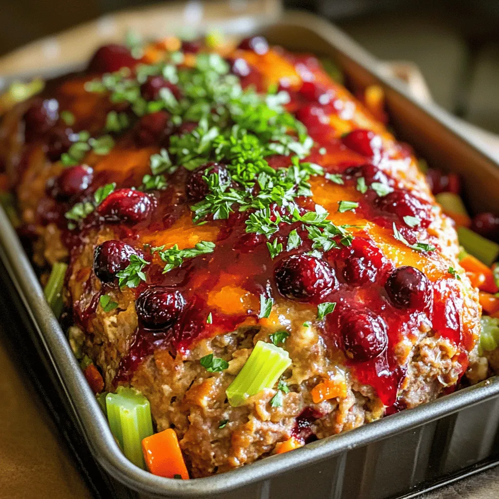 Cranberry Orange Glazed Turkey Meatloaf Delight