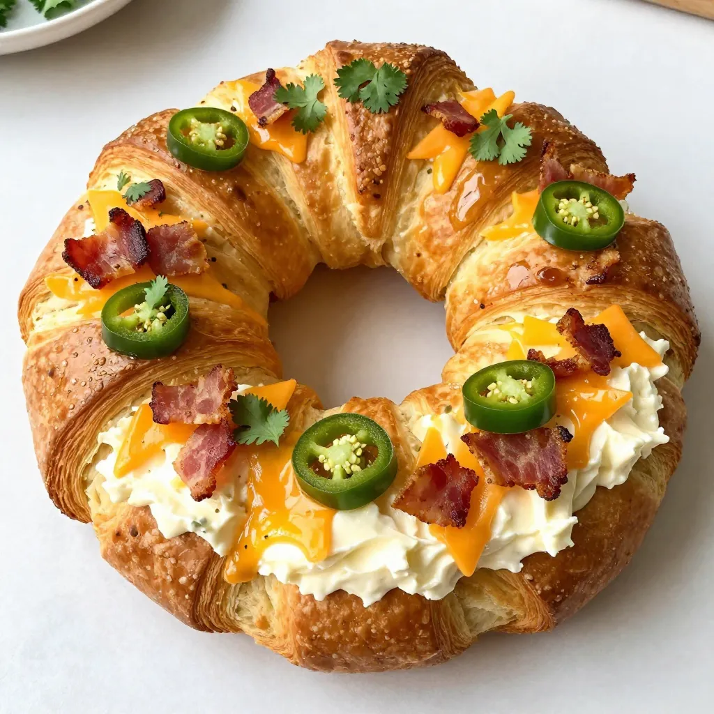 Jalapeño Popper Crescent Roll Ring Tasty Appetizer Recipe