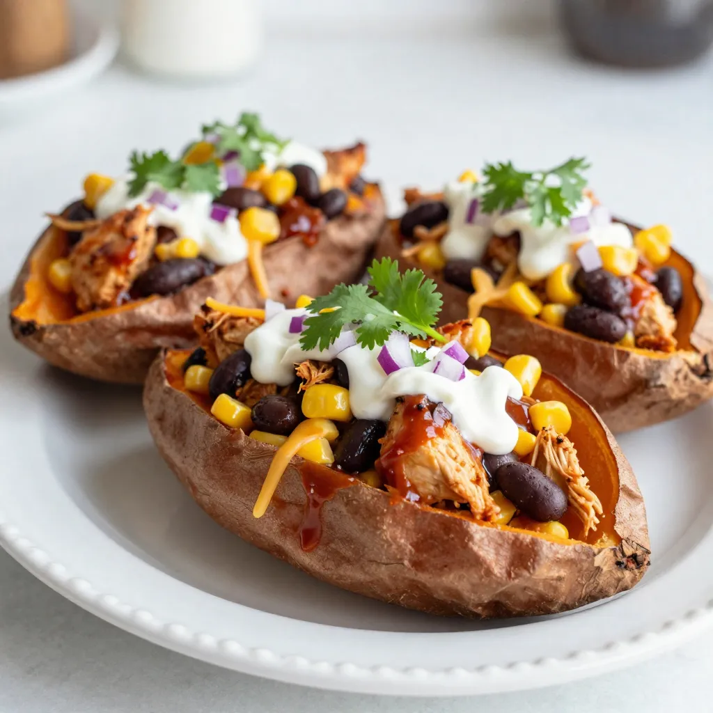 BBQ Chicken Stuffed Sweet Potatoes Flavorful Dish