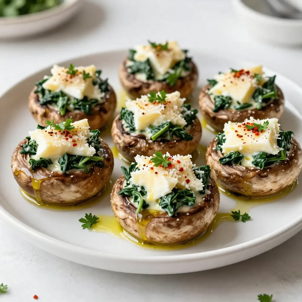 Cheesy Spinach Stuffed Mushrooms Simple and Tasty Recipe