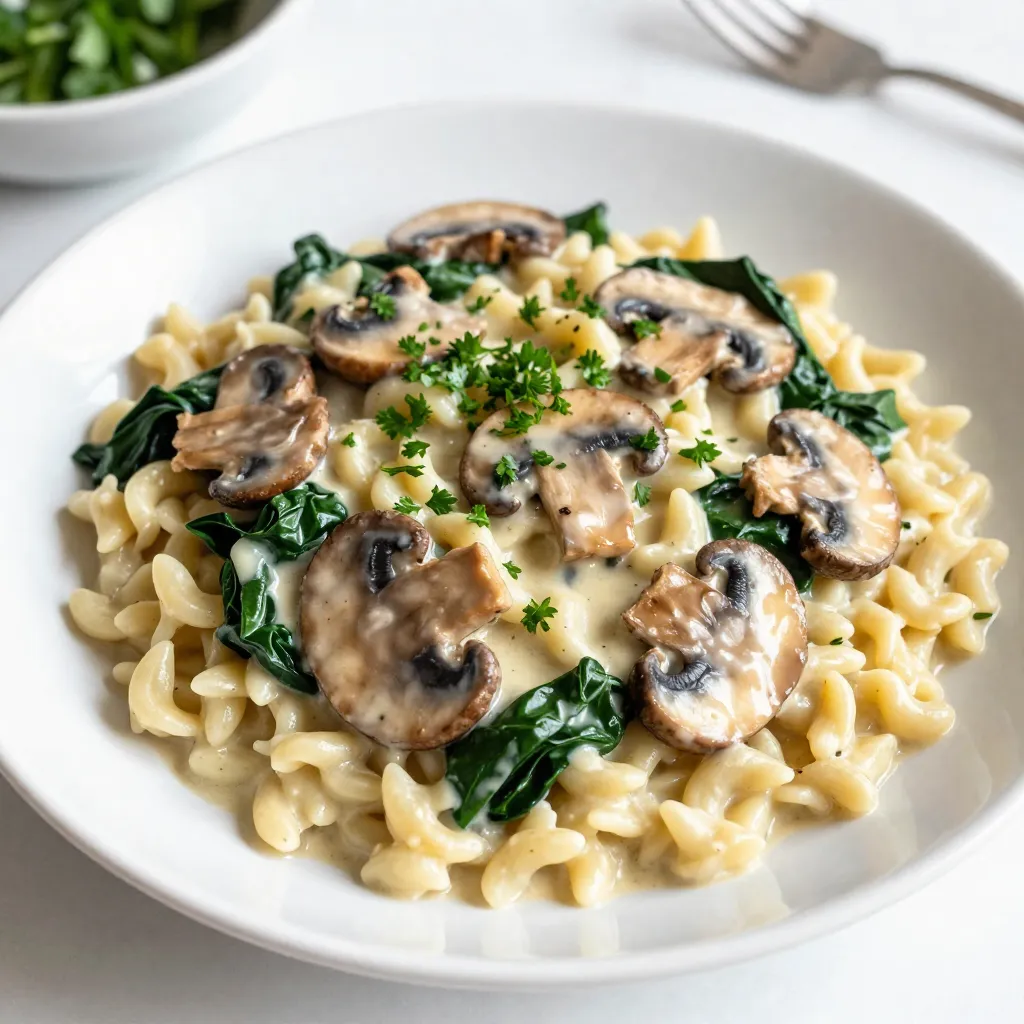 Creamy Mushroom Spinach Orzo Flavorful Delight Recipe