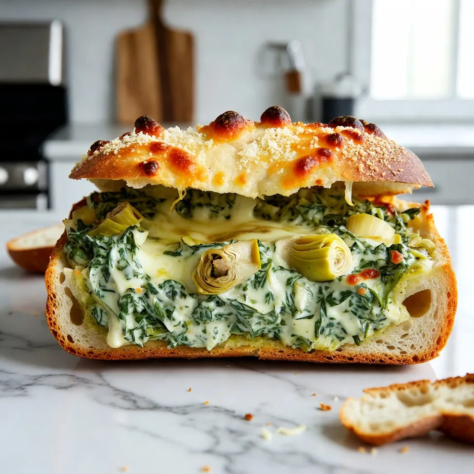 Spinach Artichoke Dip Stuffed Bread Delightful Snack