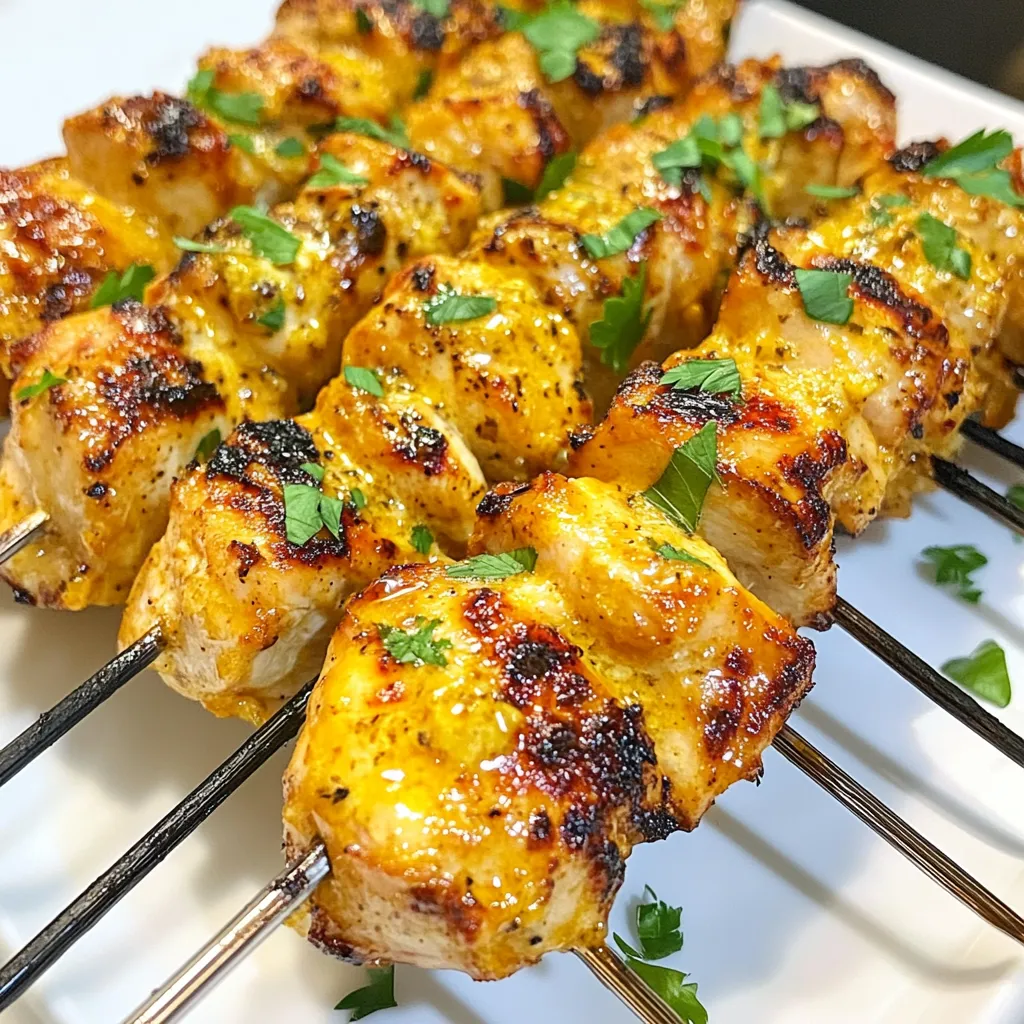 Keto Chicken Skewers with Garlic and Parmesan Delight