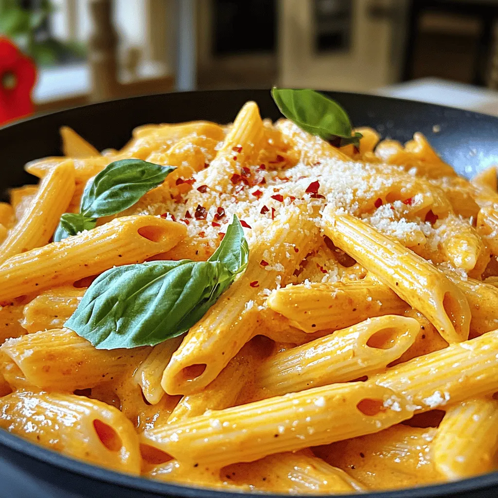 Creamy Roasted Red Pepper Pasta Delight in Minutes