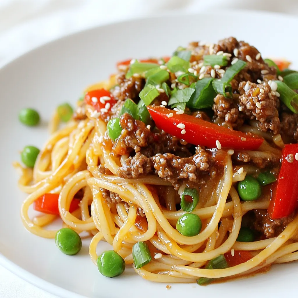 Asian Ground Beef Spaghetti Flavorful Dinner Delight