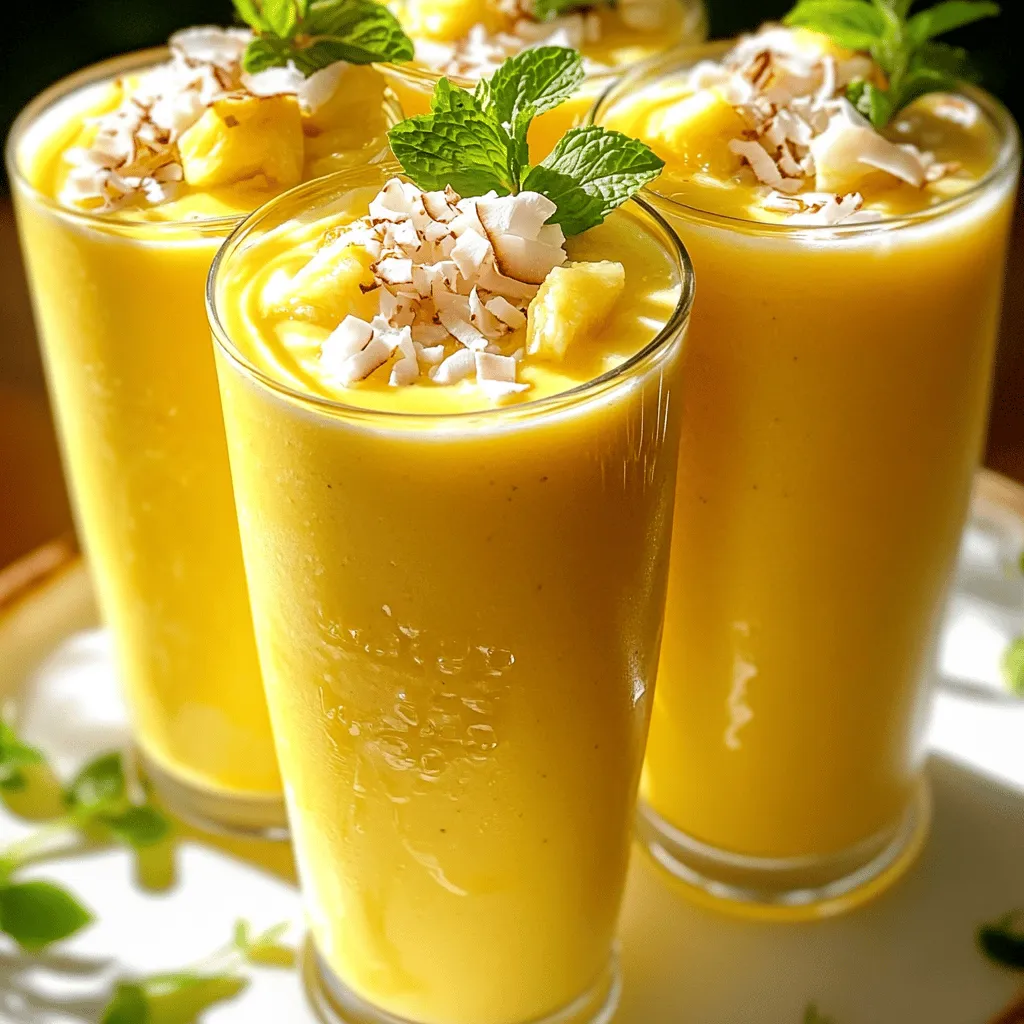 Pineapple Coconut Smoothie Refreshing and Healthy Drink