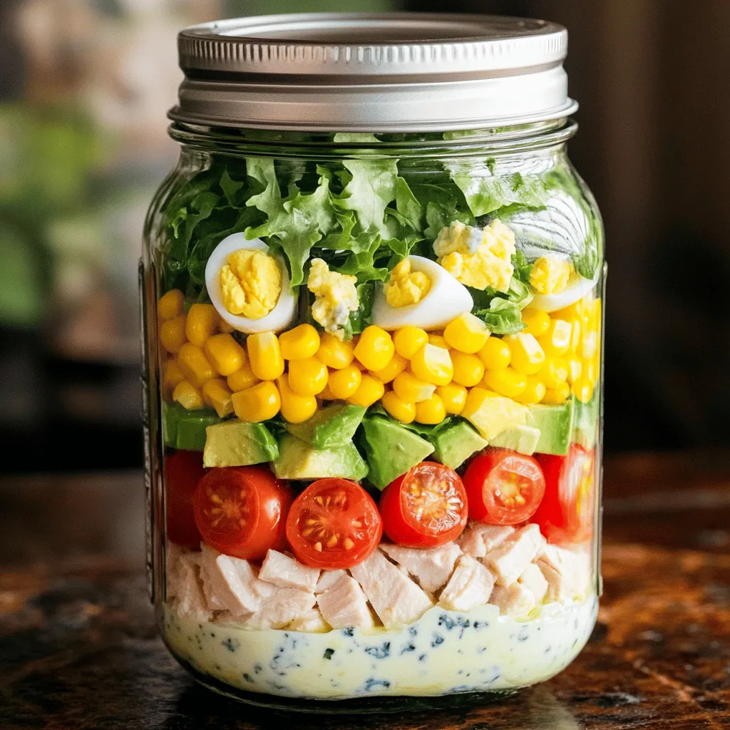 Mason Jar Cobb Salad Fresh and Flavorful Meal Option