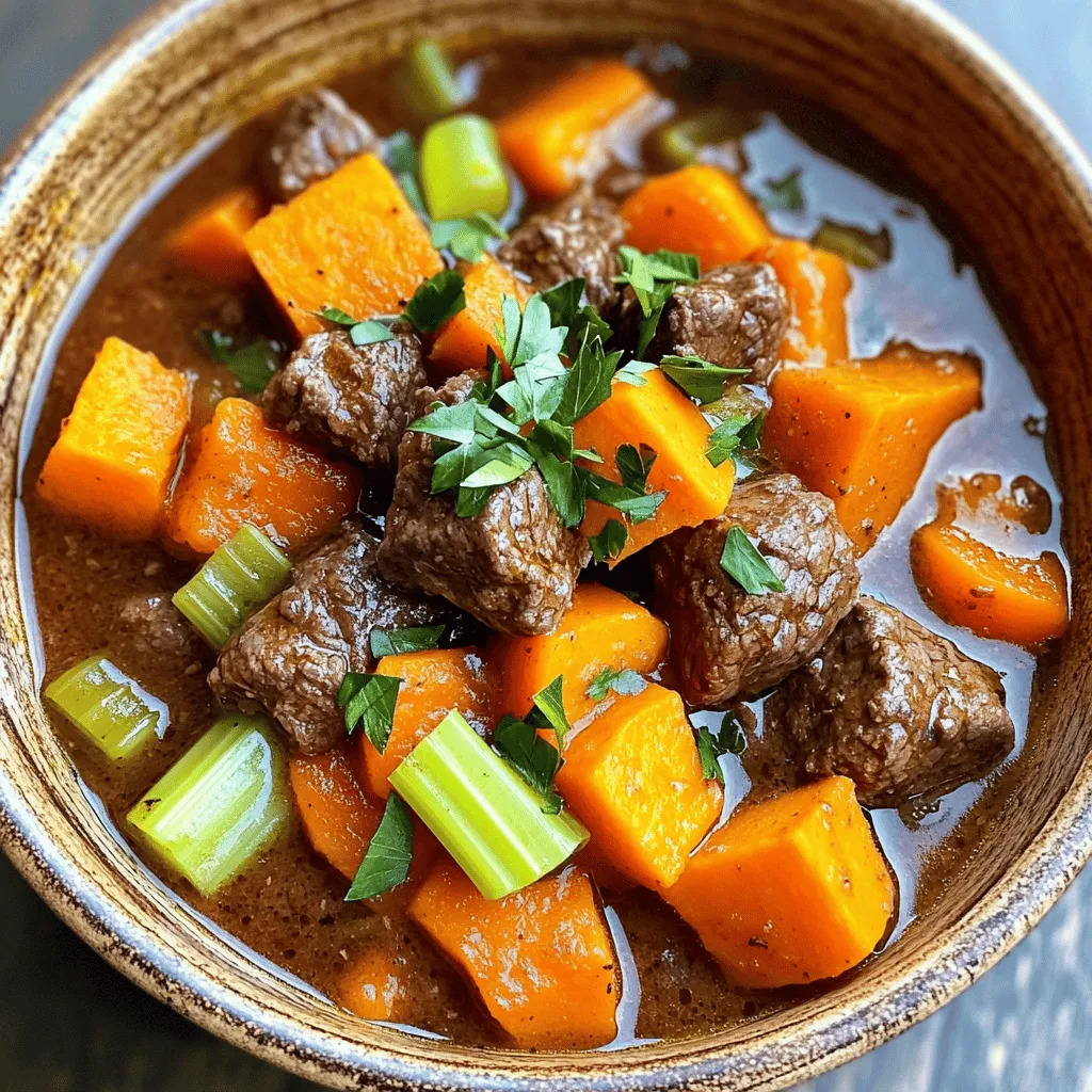 Slow Cooker Beef and Sweet Potato Stew Delight