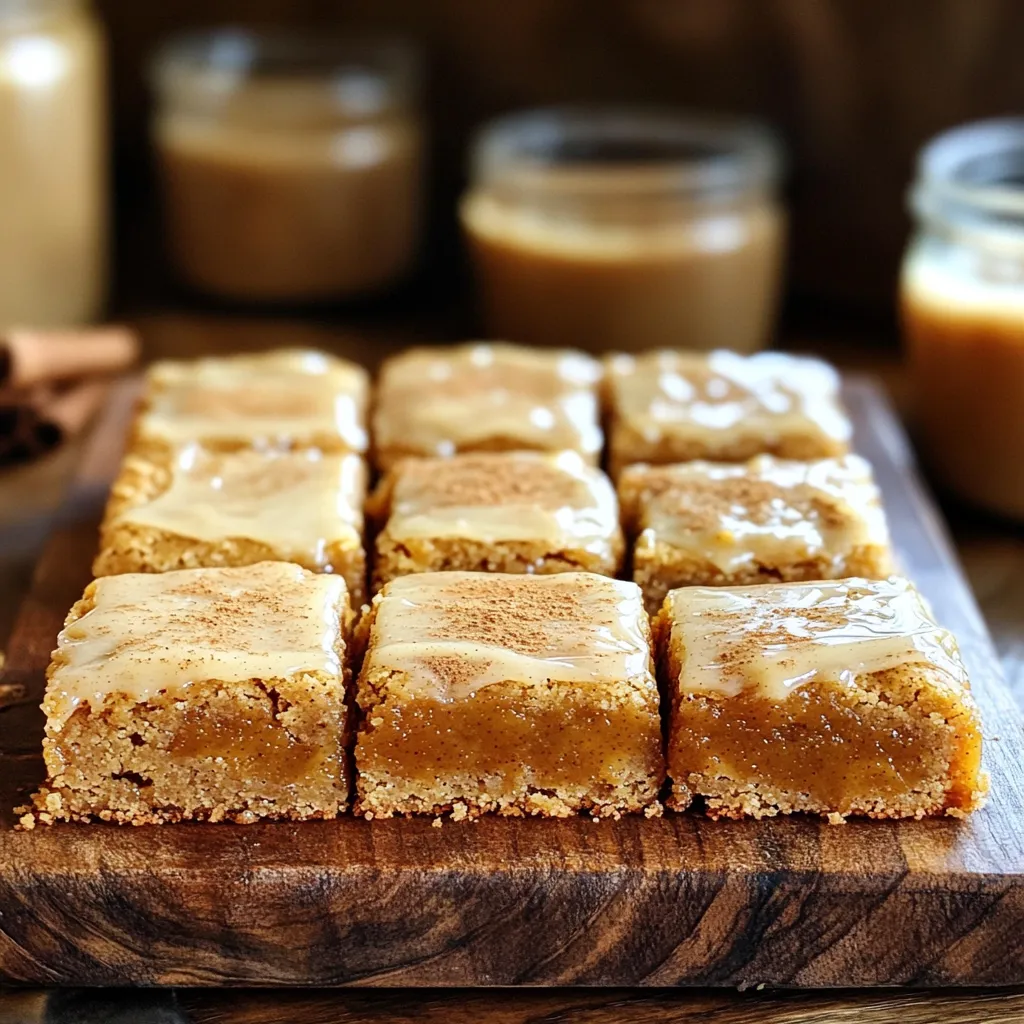 Apple Butter Blondies with Cinnamon Glaze Delight