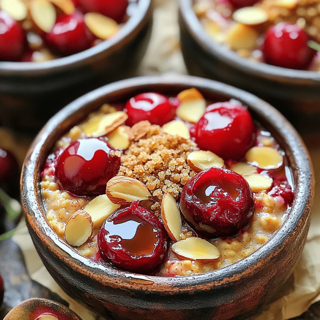 Baked Cherry Almond Oatmeal Tasty Breakfast Delight