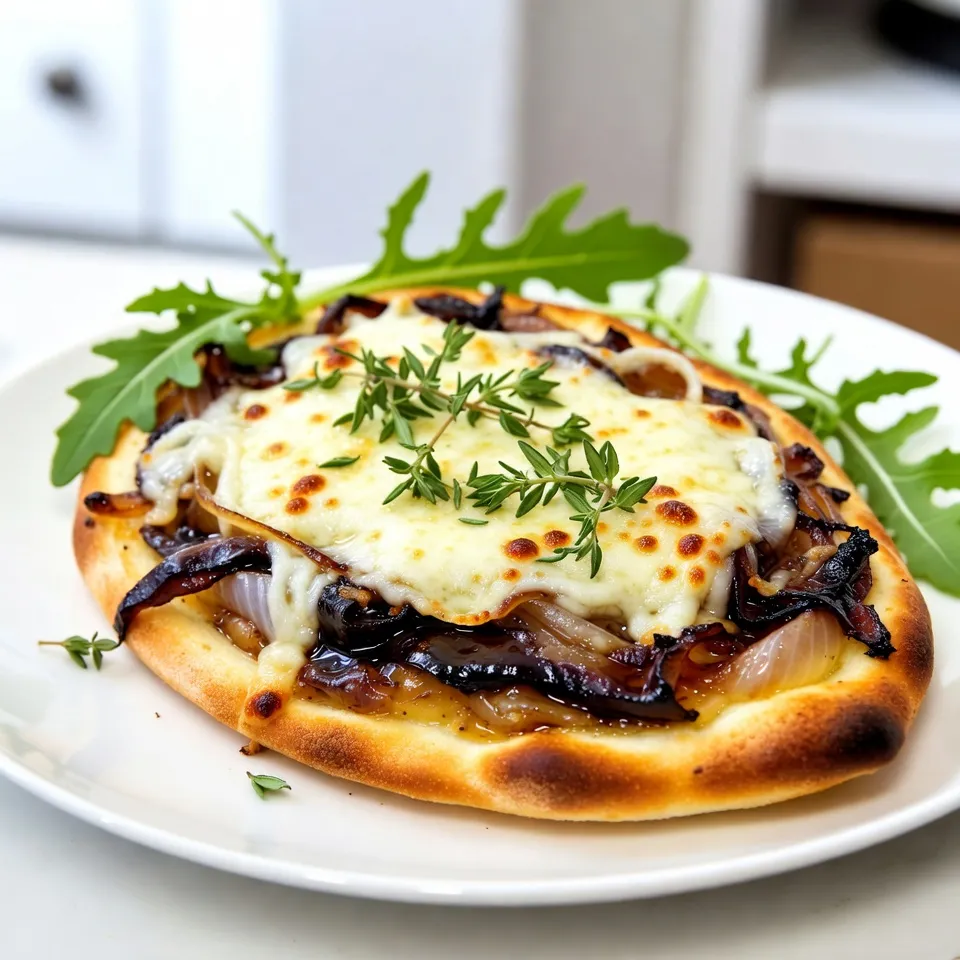 Caramelized Onion Gruyere Flatbread Delightful Dish