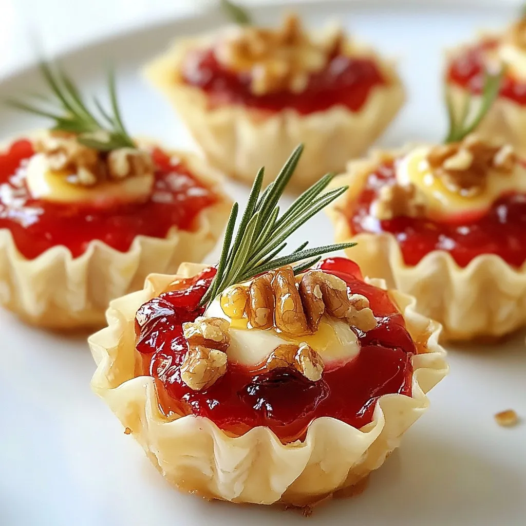 Mini Phyllo Brie Cranberry Cups Easy and Delightful Treat