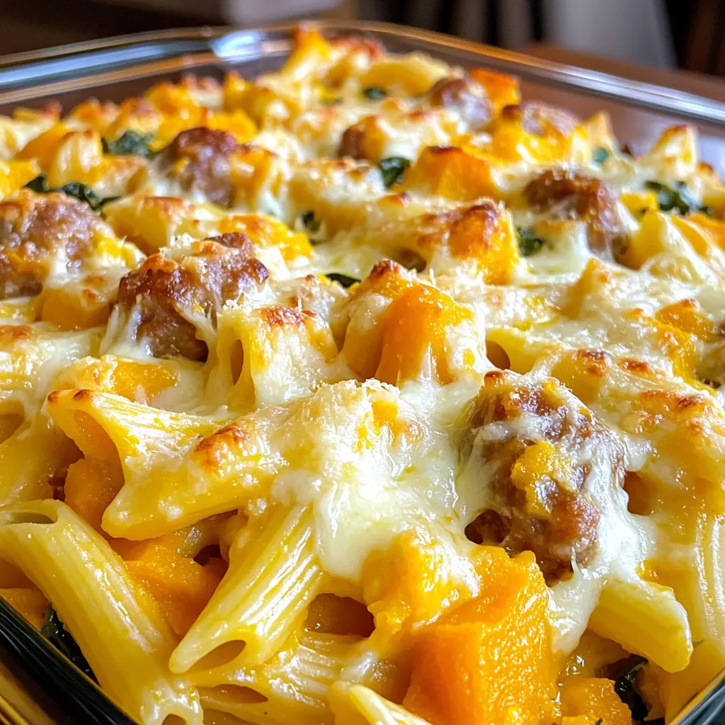 Butternut Squash Sausage Pasta Bake Flavorful Feast